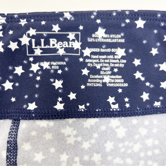 L.L. Bean Star Print Navy Leggings Size XL - Picture 4 of 9